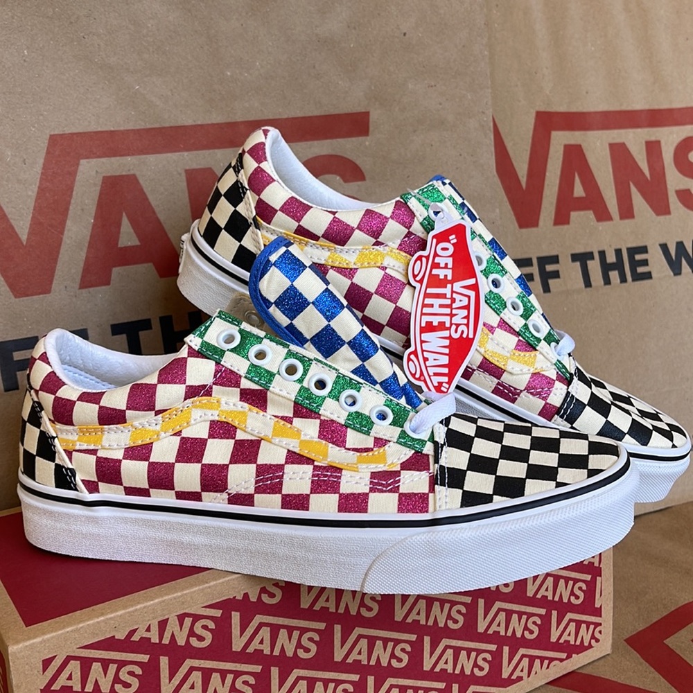 Vans Old Skool Glitter Check Multi/True White WMNS sneakers - Picture 6 of 16